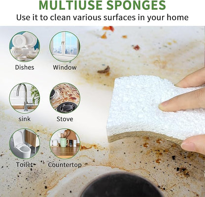 16 Pack Biodegradable Natural Kitchen Sponge - Compostable Cellulose and Coconut Walnut Scrubber Sponge - Eco Friendly Sustainable Sponges for Dishes - Image 6