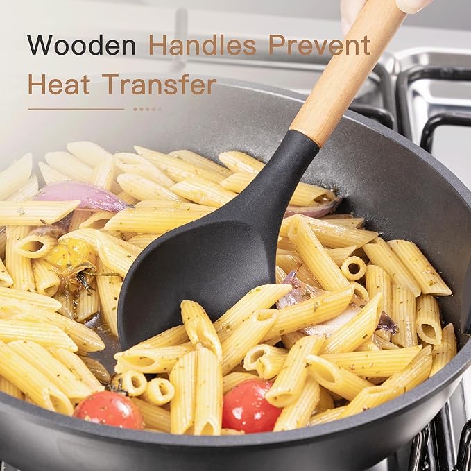 Astercook 39 PCS Kitchen Utensils Set, Silicone Cooking Utensil Sets with Wooden Handle, 446°F Heat Resistant Food Grade Spatula Set, BPA Free Kitchen Gadgets Tools Set for Mothers Day Gifts - Image 4