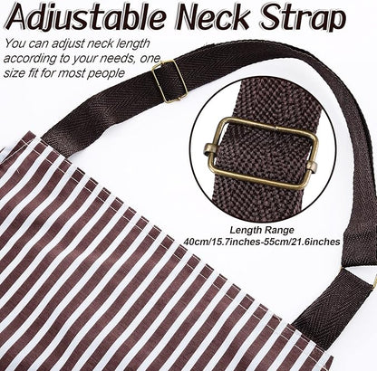 SATINIOR 3 Pieces Waterproof Bib Apron with 2 Pockets Adjustable Cooking Kitchen Apron for Women Men Chef BBQ Baking Cleaning