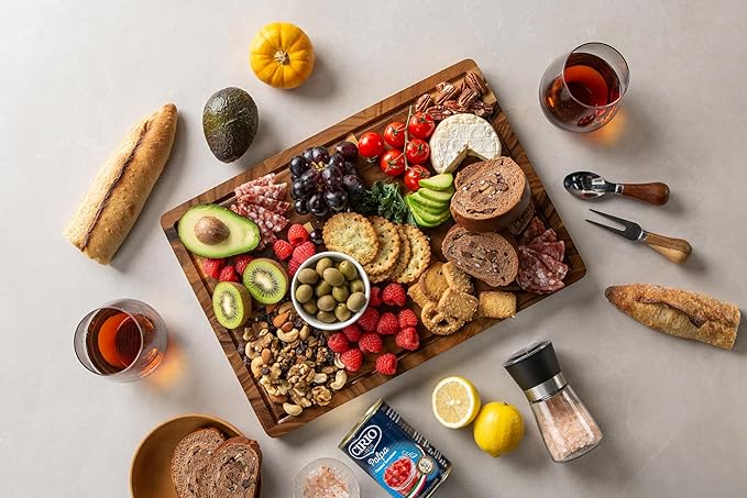 THETCHRY Walnut Cutting Boards for Kitchen, End Grain Wooden Chopping Board with Juice Groove, Charcuterie Butcher Block for Meal Prep & Serving with Gift Box, 16.5" x 11.6" x 0.8" - Image 5