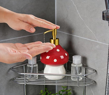 RQYIXI 17 Oz Mushroom Ceramic Soap Dispenser with ABS Pump,Refillable Liquid Bathroom soap Dispenser for Lotion,Body Wash,Cute Kitchen Soap Dispenser for Dish Soap,Hand Soap