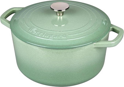 VORRINGARD Enameled Cast Iron Dutch Oven Pot with Lid, for Bread Baking, Round Bread Oven- include Sourdough Bread Baking Supplies set, 4.5QT, Sage Green - Image 7