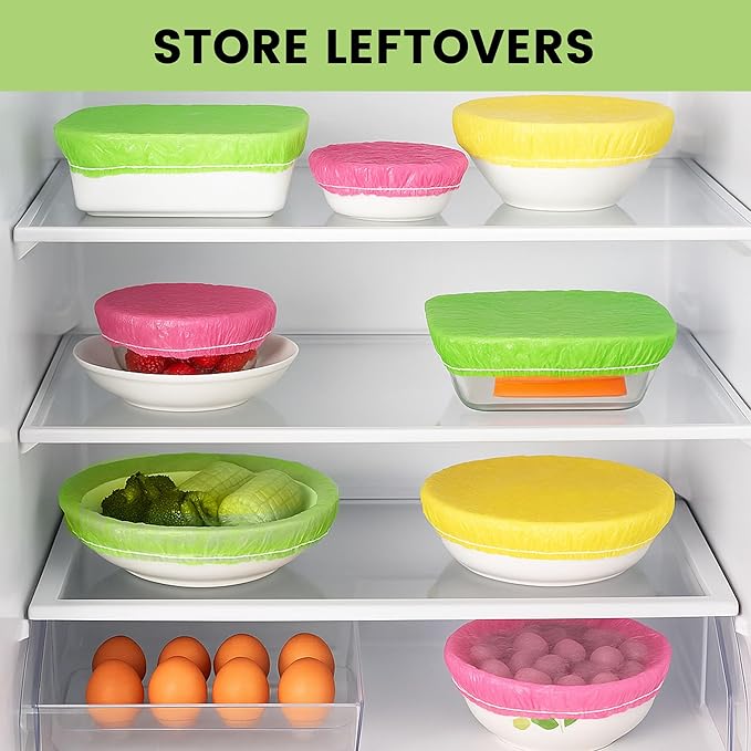 HANSGO 120PCS Reusable Bowl Covers – Elastic Plastic Food Storage Wraps for Kitchen, Baking, Picnics & Family Use, 3 Sizes (Large, Medium, Small) - Image 5
