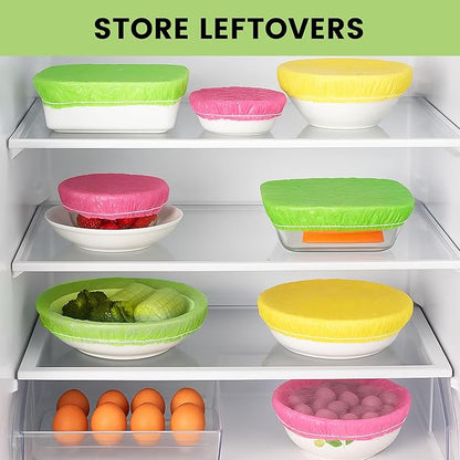 HANSGO 120PCS Reusable Bowl Covers – Elastic Plastic Food Storage Wraps for Kitchen, Baking, Picnics & Family Use, 3 Sizes (Large, Medium, Small) - Image 5