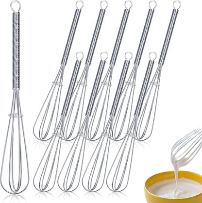 Baderke 10 Pcs Mini Whisk Bulk Small Whisks for Cooking 304 Stainless Steel Tiny Whisk for Baking, Whipping, Beating Eggs, Mixing Sauces, Blending Ingredients (6 Inch) by Baderke
