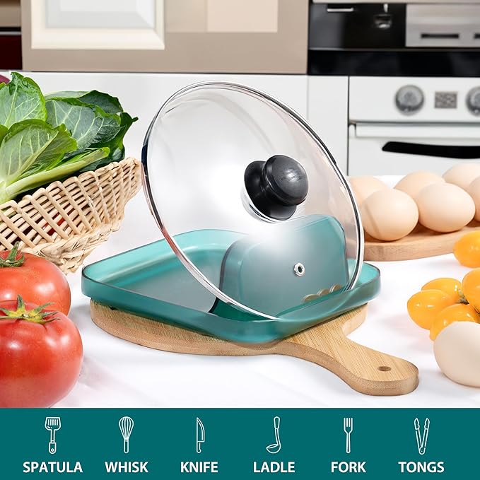Li&Zhao Spoon Rest for Stove Top - Stove Spoon Holder for Kitchen Counter Pot Lid Holder Utensil Rest Cooking Spoon Holder