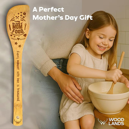 Cooking Gifts For Mom Wooden Spoons for Cooking 6-Piece - Bamboo cooking utensils with Spatulas & Spoons, Wooden Utensils, Heat-Resistant, Eco-Friendly Kitchen Utensils - Christmas Gifts - Image 3