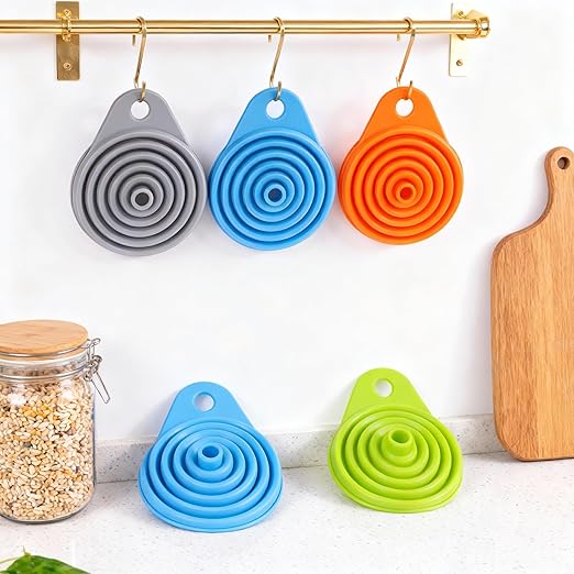 6 Pcs Funnels for Kitchen Use Filling Bottles, Silicone Funnel Small and Large, Foldable Funnel Kitchen Accessories Gadgets - Image 4
