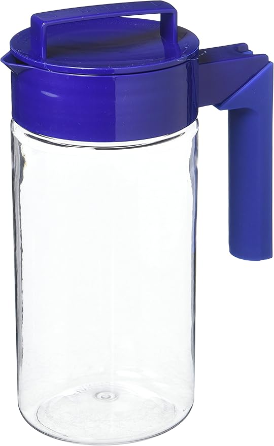 Takeya Airtight Pitcher - Durable BPA-Free Eastman Tritan Odor/Stain-Resistant Leakproof Lid for Iced Tea/Water Easy-Grip Silicone Handle Spill-Free Spout Fridge-Friendly Made in USA 1 Quart/Blueberry by Takeya