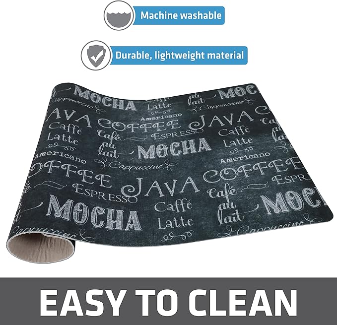 Drymate Coffee Maker Mat, (Coffee Station Bar Accessory) Protects Kitchen Countertops From Spills, Stains & Scratches, Absorbent, Waterproof, Washable (USA Made) (12” x 20”) (Java Chalkboard) - Image 6