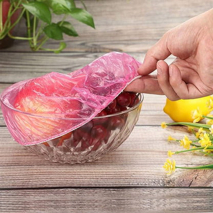 Boao 100 Pcs Reusable Bowl Covers 4 Size Plastic Color Elastic Wrap for Food Storage Fresh Keeping Food Bowl Cover Lid for Dish Plate Cup Bread Proofing for Family Outdoor Picnic Sourdough Baking - Image 5