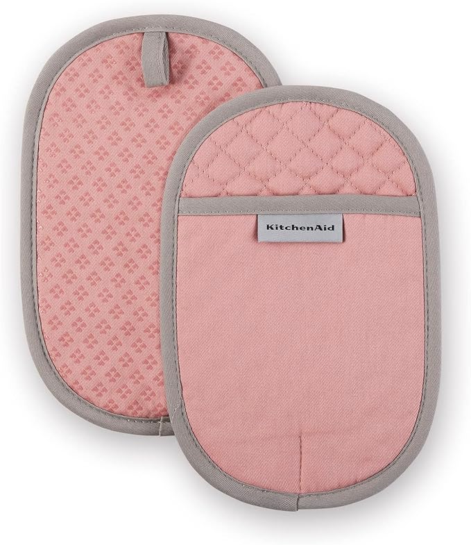 KitchenAid Asteroid Pot Holder 2-Pack Set, Dried Rose, 6.5"x10" by KitchenAid
