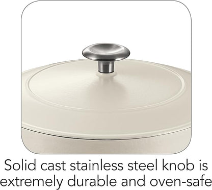 Tramontina Bestow Enameled Cast Iron Dutch Oven Pot with Lid, Round 5.5-quart, Matte White - Image 7