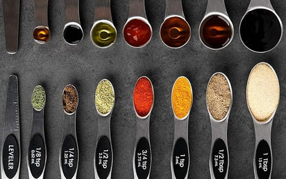 Magnetic Measuring Spoons Set of 8 Stainless Steel Stackable Dual Sided Nesting Teaspoons and Tablespoons for Measuring Dry and Liquid Ingredients - Image 8