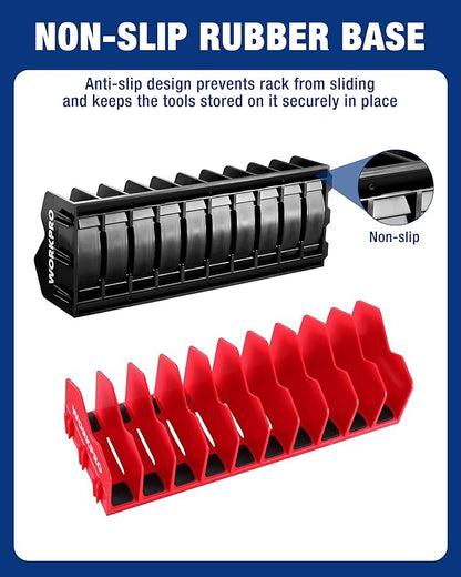 WORKPRO 4-Pack Plier Organizer Rack, Pliers Holder and Cutter Organizers with Non-Slip Rubber Base, 40-Slot Tool Box Organizer, Tool Drawer Organizer, Tool Storage, Plier Rack (Pliers Not Included)