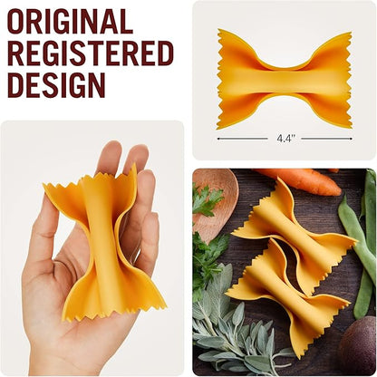Monkey Business Pasta Shaped Silicone Kitchen Tools in a Gift Box / 2 of Our Big Pasta Shaped Kitchen Gadgets/Farfalloni Shaped Pot Grips, and Ravioli-Shaped Spoon Rest/Pasta Grande No. 2