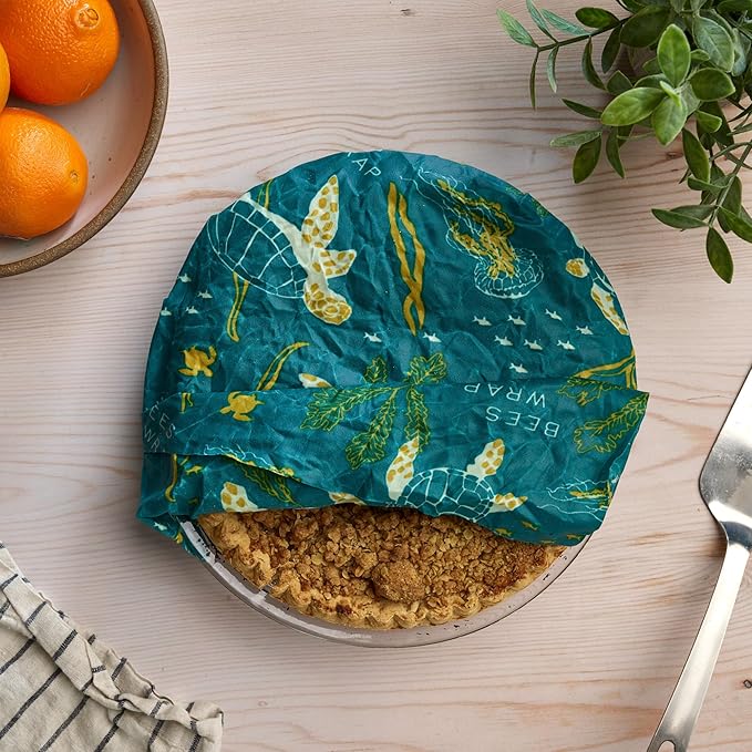 Bee's Wrap Beeswax Wraps for Food - Cut to Size 14x52" Beeswax Wrap Roll - Plastic Free Made in USA Reusable Natural Food Wrap - Ocean - Image 3
