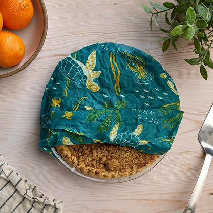 Bee's Wrap Beeswax Wraps for Food - Cut to Size 14x52" Beeswax Wrap Roll - Plastic Free Made in USA Reusable Natural Food Wrap - Ocean - Image 3
