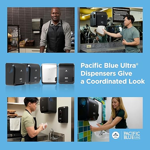 Pacific Blue Ultra 8" High-Capacity Mechanical Paper Towel Dispenser by GP PRO (Georgia-Pacific), Black, 59589, 12.9" W x 9" D x 16" H, 1 Dispenser - Image 11