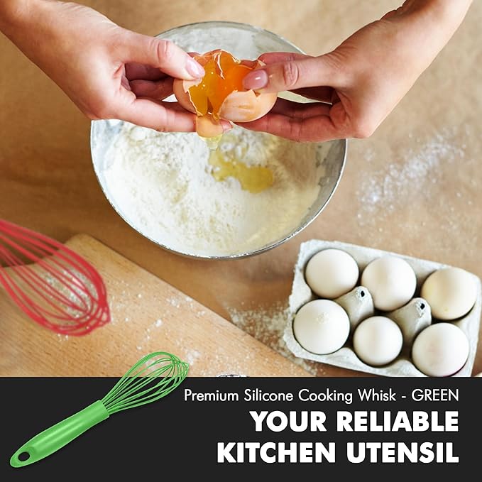 Chef Craft Premium Silicone Wire Cooking Whisk, 10.5 inch, Green - Image 5