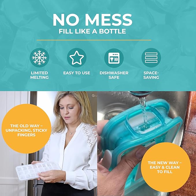 ICEBREAKER POP 2.0 2024: Make And Serve Ice Without Ever Touching The Ice | The Sanitary Silicone Ice Cube Tray for Freezer | Patented Ice Trays for Freezer | This Ice Cube Maker Makes 18 Cubes - Image 3