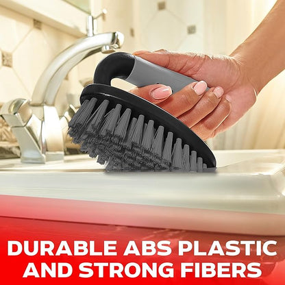 Scrub Brush Set of 3pcs - Cleaning Shower Scrubber with Ergonomic Handle and Durable Bristles - Grout Cleaner Brush - Scrub Brushes for Cleaning Bathroom/Shower/Tile/Kitchen/Floor/Bathtub/Carpet - Image 3