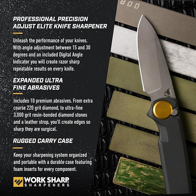 Work Sharp Professional Precision Adjust Elite Knife Sharpener Kit, Sharpen Every Knife You Own - Image 4