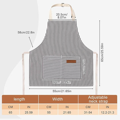 2 Pack Stripes Kids Apron, Kids Cooking Aprons with 2 Pockets, Cute Aprons for Cooking for Boys and Girls