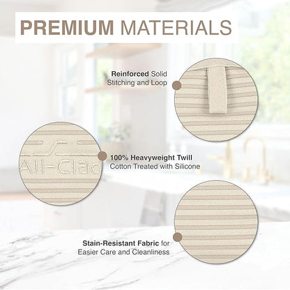 All-Clad Premium Pot Holder & Hot Pad: Heat Resistant to 500 Degrees - 100% Cotton, 10"x6.25" Hot Pad for Kitchen and Barbeque, (1-Pack), Almond - Image 7