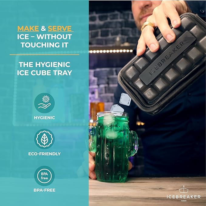 ICEBREAKER POP - 4 IN 1 - DISPENSER - MAKER - BIN - ICE PACK - Make And Serve Ice Without Ever Touching The Ice - The Sanitary Silicone Ice Tray for Freezer With Lid - Ice Cube Tray - Image 2
