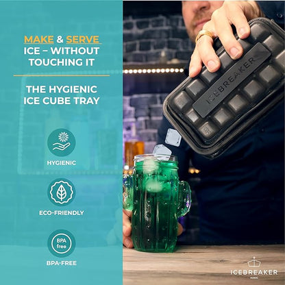 ICEBREAKER POP - 4 IN 1 - DISPENSER - MAKER - BIN - ICE PACK - Make And Serve Ice Without Ever Touching The Ice - The Sanitary Silicone Ice Tray for Freezer With Lid - Ice Cube Tray - Image 2