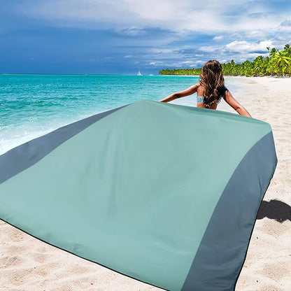 WIWIGO Beach Blanket Waterproof Sandproof Beach Mat 79" X 83"/10'x9'for 2-8 Adults Quick Drying Outdoor Picnic Mat Beach Accessories for Travel, Camping, Hiking - Image 4