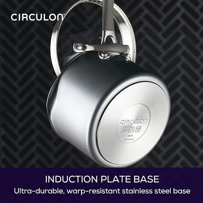 Circulon A1 Series w/ ScratchDefense Nonstick Induction Straining Sauce Pan with Lid, 3-Quart, Saucepan with Pour Spout, Graphite - Image 9