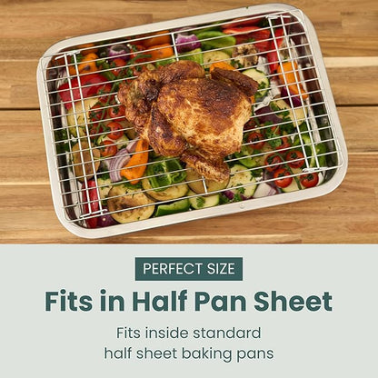Ultra Cuisine Heavy Duty 3 Tiers Stackable, 16" x 10" Cooling Rack for Cooking and Baking - Professional Grade Premium 100% Stainless Steel Baking Rack & Wire Cooling Mesh - Dishwasher Safe - Pack 3 - Image 3