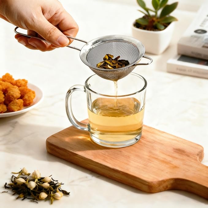 3Pcs Fine Mesh Strainer with Handle, Small Medium Large Size Sieve Strainers Set, Stainless Steel Sifter Colander for Kitchen Baking Juice Quinoa Food Flour - Image 4