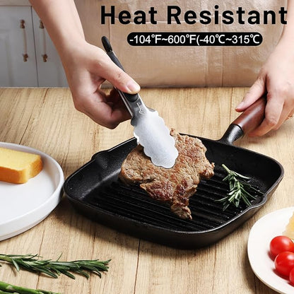 Hotec Mini Stainless Steel Kitchen Tongs for Cooking - 7-Inch Small Serving Tongs Metal Food Tongs Non-Slip Grip - Image 3