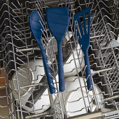 GreenPan Silicone Ultimate Fork, Mixing Stirring Serving, Cooking Kitchen Utensil, Flexible Rubber Nonstick Cookware, Rigid Steel Core, Heat-Resistant, Anti-Slip Handle, BPA-Free Dishwasher Safe, Blue - Image 5