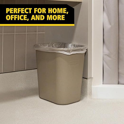 Rubbermaid Commercial Products Resin Wastebasket/Trash Can, 7-Gallon/28-Quart, Beige, Plastic, for Bedroom/Bathroom/Office, Fits Under Desk/Sink - Image 3