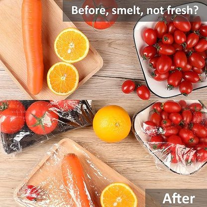 Fresh Keeping Bags, Plastic Sealing Bags Food Cover, Universal Kitchen Wrap Seal Fresh Keeping Caps Fresh Keeping Bags Covers,Plastic Stretchable Food Covers for Leftover And Meal Prep (200PCS) - Image 5