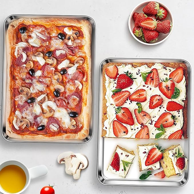 Homikit 1 Pack Quarter Sheet Pan, 9x13 Inches Stainless Steel Cookie Sheets for Baking Non Stick, Metal Baking Sheet Fits Toaster Oven, Bacon Pan Non Toxic & Rust Free, Dishwasher Safe - Image 7