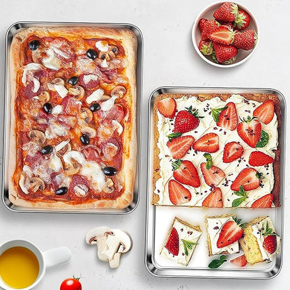 Homikit 1 Pack Quarter Sheet Pan, 9x13 Inches Stainless Steel Cookie Sheets for Baking Non Stick, Metal Baking Sheet Fits Toaster Oven, Bacon Pan Non Toxic & Rust Free, Dishwasher Safe - Image 7