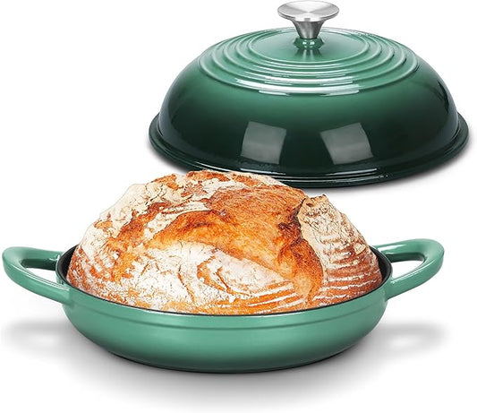 Bread Dutch Oven for Sourdough Baking (5.5 QT), Joyfair Enameled Cast Iron Dutch Oven Pot with Lid, Sourdough Bread Pan with Dual Handles, Non-Stick & Even Heat, Oven-safe up to 500°F, Olive Green by Joyfair