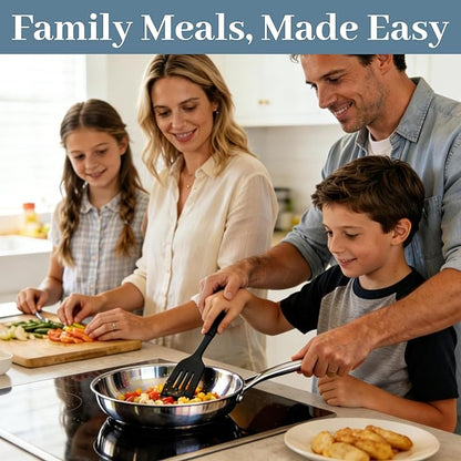 Stainless Steel Cookware Set - 10.26-Inch 3-Ply Heavy Duty Kitchen Set, Detachable Handle, Induction Compatible, Oven and Dishwasher Safe for All Cooktops - Image 7