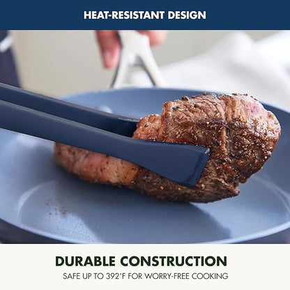 GreenPan Silicone Tong, Cooking Grilling Serving, Salad, Kitchen Utensil, Flexible Rubber Nonstick Cookware, Rigid Steel Core, Heat-Resistant, Anti-Slip Handle, BPA-Free, Dishwasher Safe, Blue - Image 6