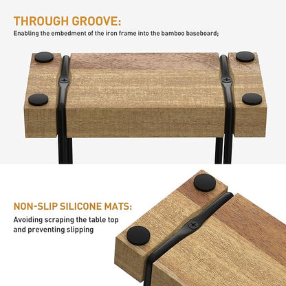 Napkin Holder for Table, Acacia Iron Standing Napkin Dispenser for Kitchen Dining Table Farmhouse Cocktail Picnic Rustic Wood Holders for Mail Suitable for All Dining Room Decors Black and Acacia