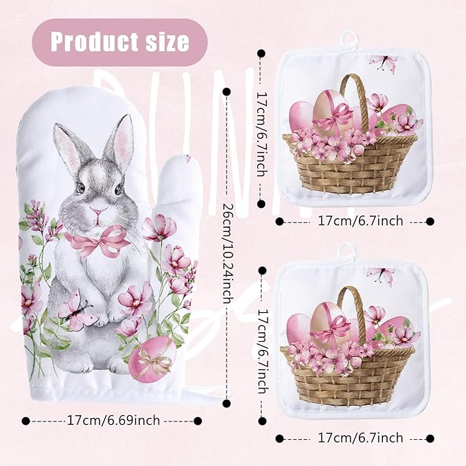 Patelai 12 Pieces Blank Sublimation Oven Mitts Set Include Blank Sublimation Heat Resistance Oven Gloves and Pot Holders for DIY Kitchen Dining Room Accessories