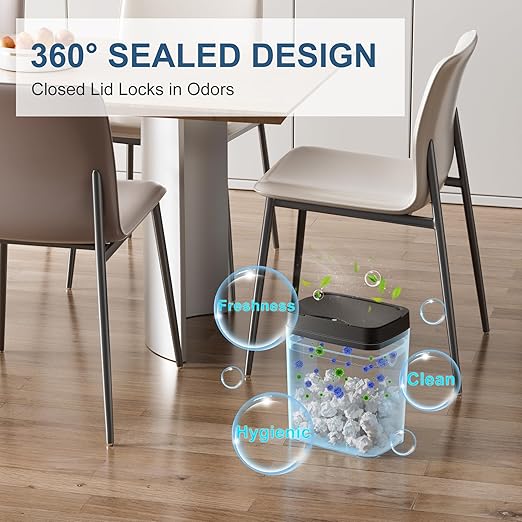 Vanpopubs 2 Pack 2.7 Gal Bathroom Trash Can with Lid, Automatic Trash Can Small Smart Garbage Can Touchless, Slim Motion Sensor Waterproof Plastic Trash Bins for Bedroom Office Kitchen Toilet Black - Image 6
