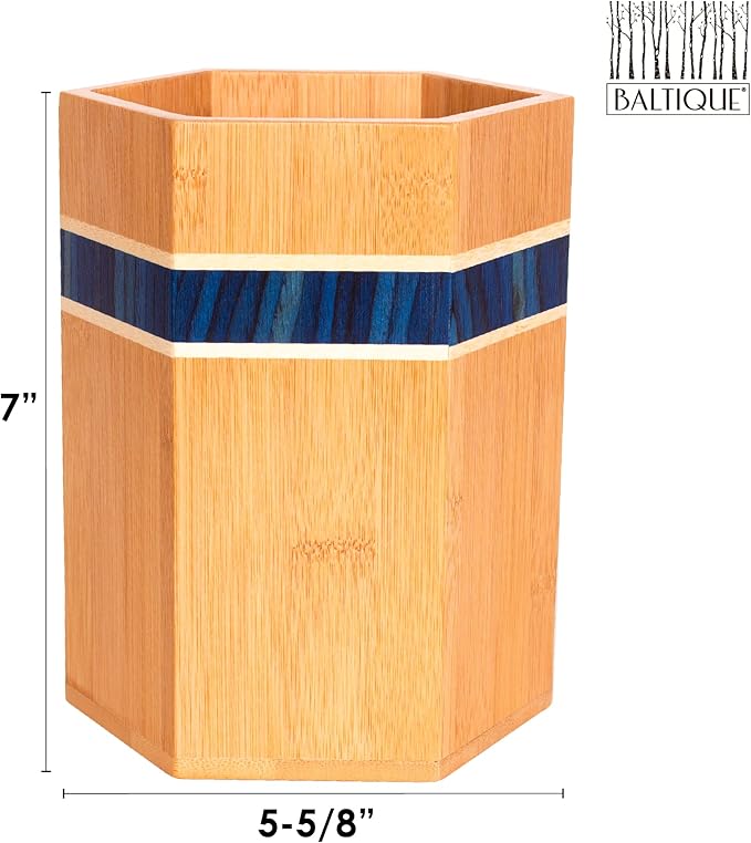 Totally Bamboo Baltique Malta Collection Kitchen Utensil Holder, Large Cooking Utensil Crock for Countertop