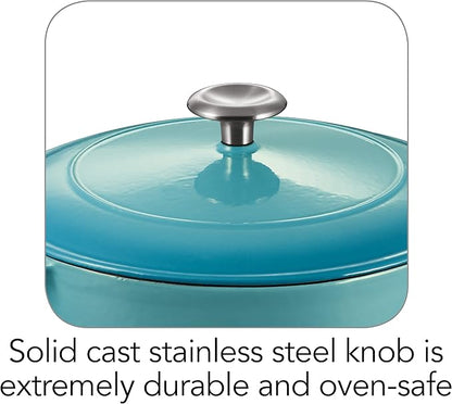 Tramontina Bestow Enameled Cast Iron Dutch Oven Pot with Lid, Round 5.5-quart, Medium Blue - Image 7
