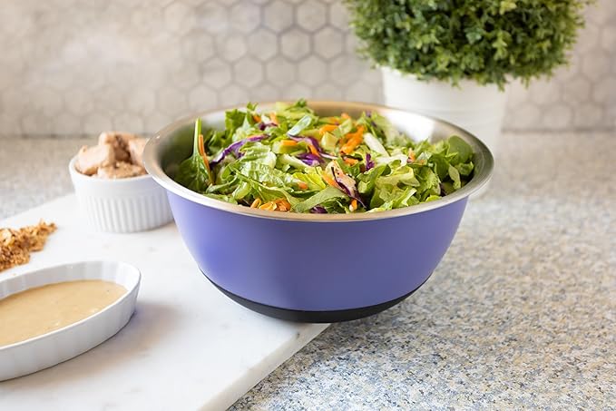 Fox Run Stainless Steel Mixing Bowl, Purple, 4.25 Quart - Image 5